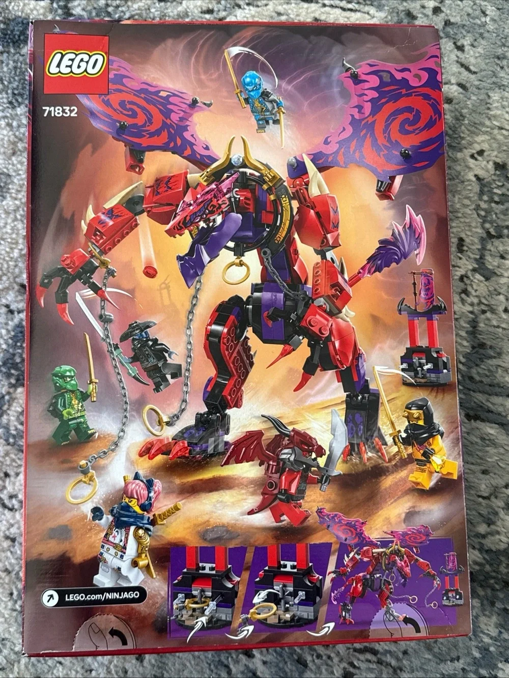 BOX DAMAGE LEGO Ninjago 71832 Thunderfang Dragon of Chaos Dragons Rising 668 Pcs